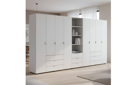 Шафа для одягу Doros Гелар Білий 4+4ДСП з пеналом 370х49.5х203.4 (DRS-011931)