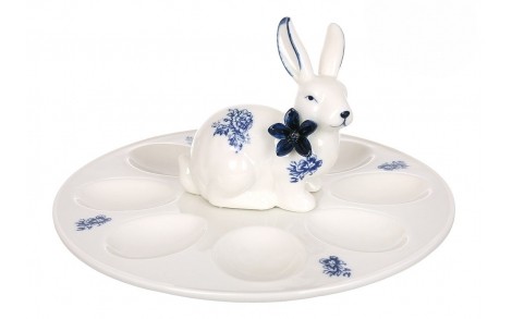 Страва фарфорова для 8-ми яєць 23,5 см Кролик Blue Bunny 1158-005