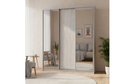 Шкаф купе Doros Сити Лайт Сосна Натти 1 ДСП / 2 зеркала 180х60х225 (DRS-011968)