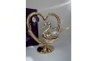 Фигурка с камнями Swarovski Сердце с Лебедем 8,5 см 160825