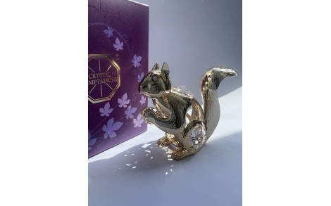 Фигурка с камнями Swarovski Белка с орешком 6 см 1601874