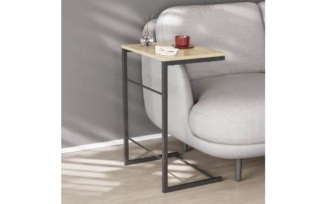Столик приставной Терри Ferrum-decor 650x440x330 Черный металл ДСП Дуб Сонома 16 мм (FRD-104651)