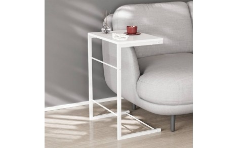 Столик приставний Террі Ferrum-decor 650x440x330 Білий метал ДСП Біле 16 мм (FRD-104655)