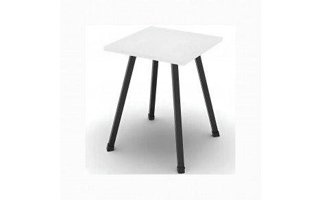 Табурет кухонний Ferrum-decor 430x320x320 Чорний метал ДСП Біле 16 мм (FRD-104639)