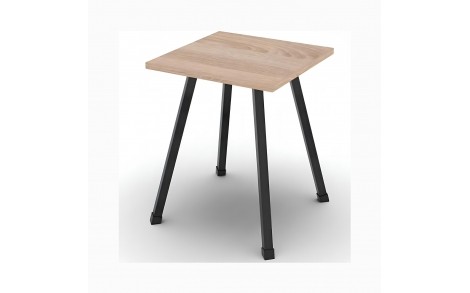 Табурет кухонний Ferrum-decor 430x320x320 Чорний метал ДСП Дуб Сонома 16 мм (FRD-104640)
