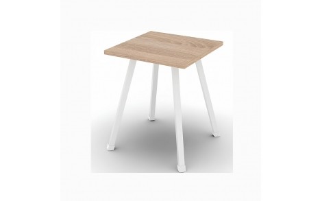 Кухонний табурет Ferrum-decor 430x320x320 Білий метал ДСП Дуб Сонома 16 мм (FRD-104643)
