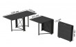 Стол-книжка трансформер Орион 2 Ferrum-decor 750x1520x730 Черный металл ДСП Сосна Кембра 16 мм (FRD-104585)