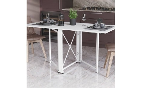 Стіл-книга трансформер Оріон 2 Ferrum-decor 750x1520x730 Білий метал ДСП Біле 16 мм (FRD-104590)