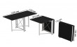 Стол-книжка трансформер Орион 2 Ferrum-decor 750x1520x730 Белый металл ДСП Сосна Кембра 16 мм (FRD-104592)