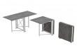 Стіл-книга трансформер Оріон 2 Ferrum-decor 750x1520x730 Білий метал ДСП Бетон 16 мм (FRD-104596)
