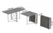 Стіл-книга трансформер Оріон 2 Ferrum-decor 750x1520x730 Білий метал ДСП Бетон 16 мм (FRD-104596)