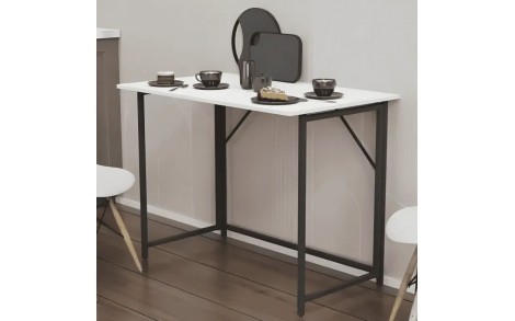 Стіл розкладний Моріс Ferrum-decor 750x1000x600 Чорний метал ДСП Біле 16 мм (FRD-104669)