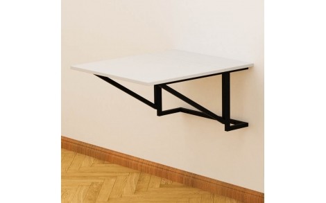 Стіл розкладний Олександр 1 Ferrum-decor 750x600x700 Чорний метал ДСП Біле 16 мм (FRD-104892)