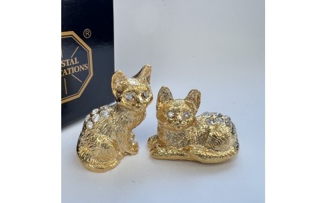 Фигурки с камнями Swarovski Пара кошек по 3,5 см 160690