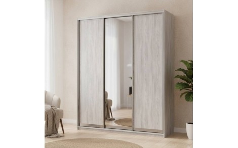 Шафа-купе Doros City Light Сосна Натті 2 ДСП / 1 дзеркало 225х60х225 (DRS-011973)