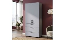 Шкаф для одежды Doros Торн Серый 2 ДСП/3Ш (штанга) 90х51.6х200 (DRS-012025)