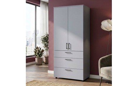 Шкаф для одежды Doros Торн Серый 2 ДСП/3Ш (штанга) 90х51.6х200 (DRS-012025)