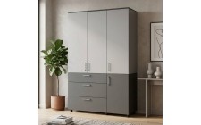 Шафа для одягу Doros Торн Антрацит/Сірий 3 ДСП/3Ш (полиці) 135х51.6х200 (DRS-012036)
