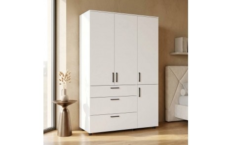 Шкаф для одежды Doros Торн Белый 3 ДСП/3Ш (полки) 135х51.6х200 (DRS-012056)