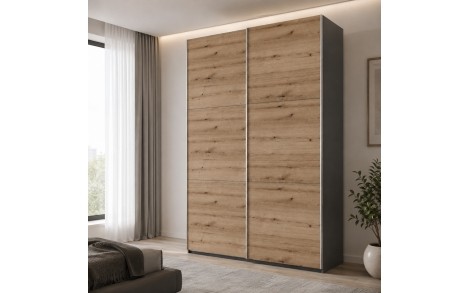 Шафа купе Doros G-Caiser Антрацит/Дуб Евок 2 ДСП / 3 частини 160х60х240 (42005414) (DRS-012247)