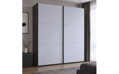 Шафа купе Doros G-Caiser Антрацит/Білий 2 ДСП / 3 частини 220х60х240 (42005416) (DRS-012249)