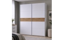Шафа купе Doros G-Caiser Білий/Білий вставка Дуб Евок 2 ДСП /5 частин 220х60х240 (44900283) (DRS-012234)