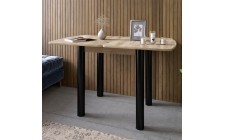 Обеденный стол раскладной LION Нота Мини черные ножки Дуб Сонома 60x70/70x120 (LION-045146)