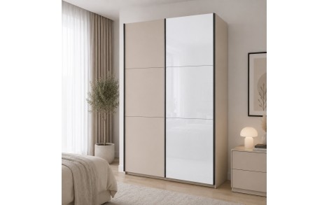 Шкаф купе Doros G-Caiser Кашемир/Белый 1 ДСП/1 стекло 3 части 180х60х240 (42005322) (DRS-012236)