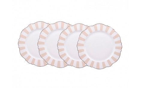 Набор фарфоровых тарелок Hanna Beige 21 см 4 шт 1922-145